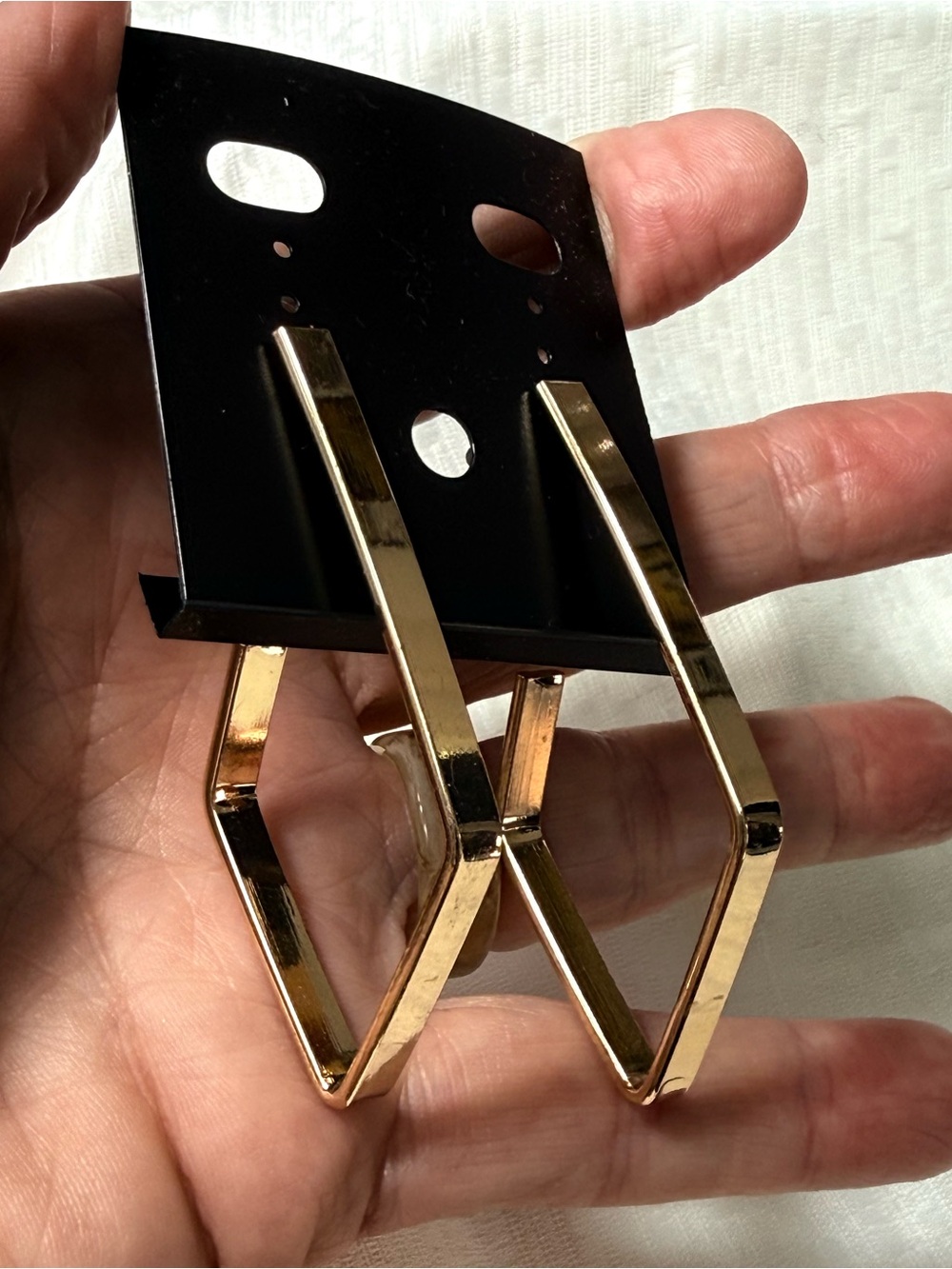 Geometric Gold-Tone Dangle Earrings
